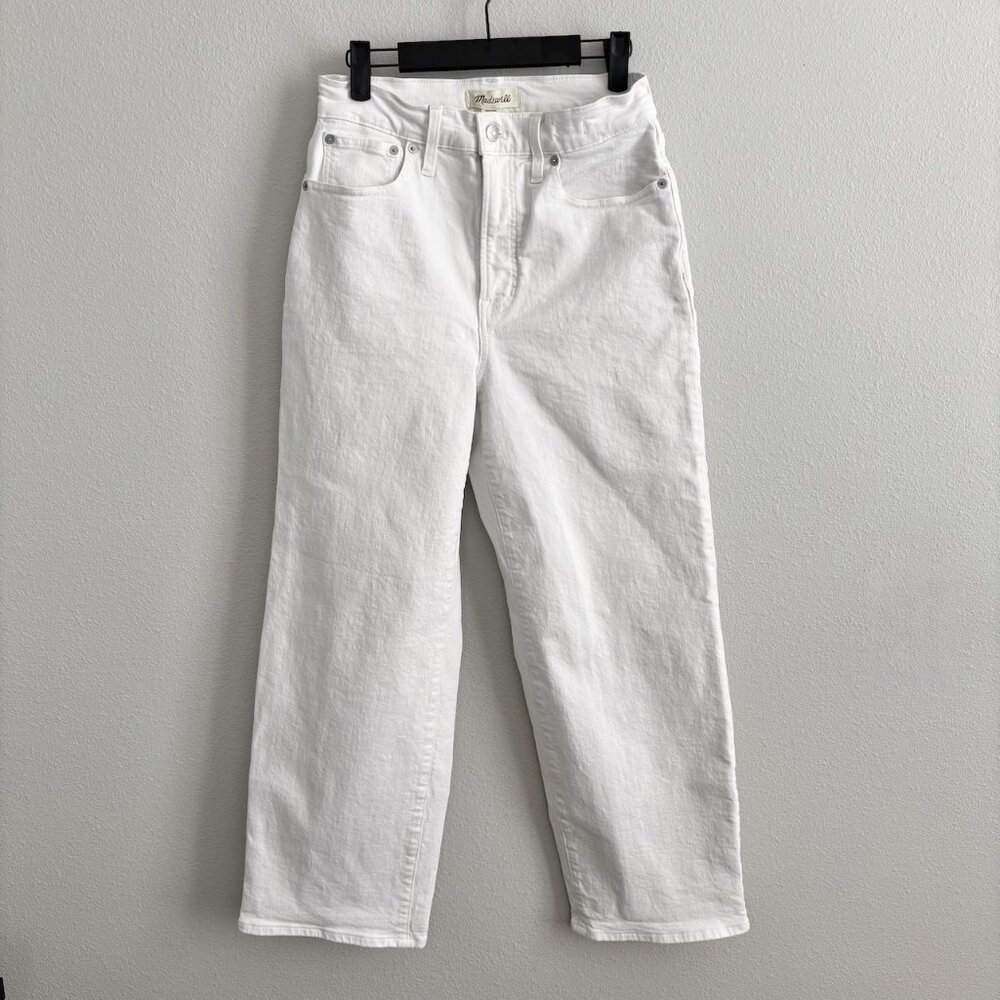 Classic High-Rise White Womens Jeans